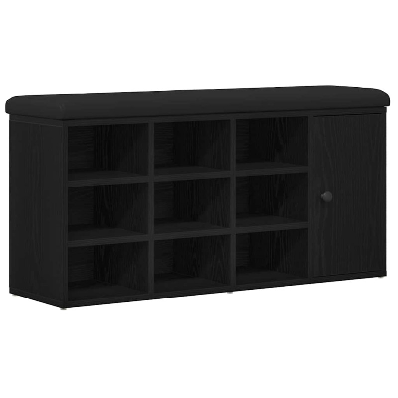 vidaXL Παγκάκι με αποθήκευση Μαύρη Οξυά 102 x 32 x 50 cm