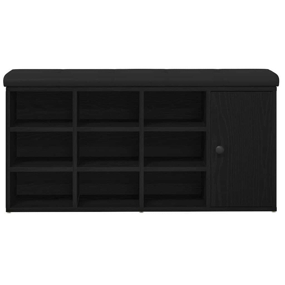 vidaXL Παγκάκι με αποθήκευση Μαύρη Οξυά 102 x 32 x 50 cm