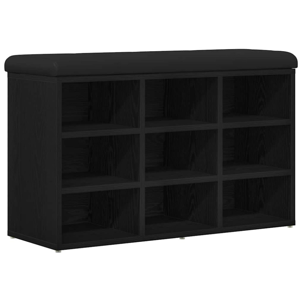 vidaXL Πάγκος για παπούτσια Μαύρο 82 x 32 x 50 cm Επεξεργασμένο Ξύλο