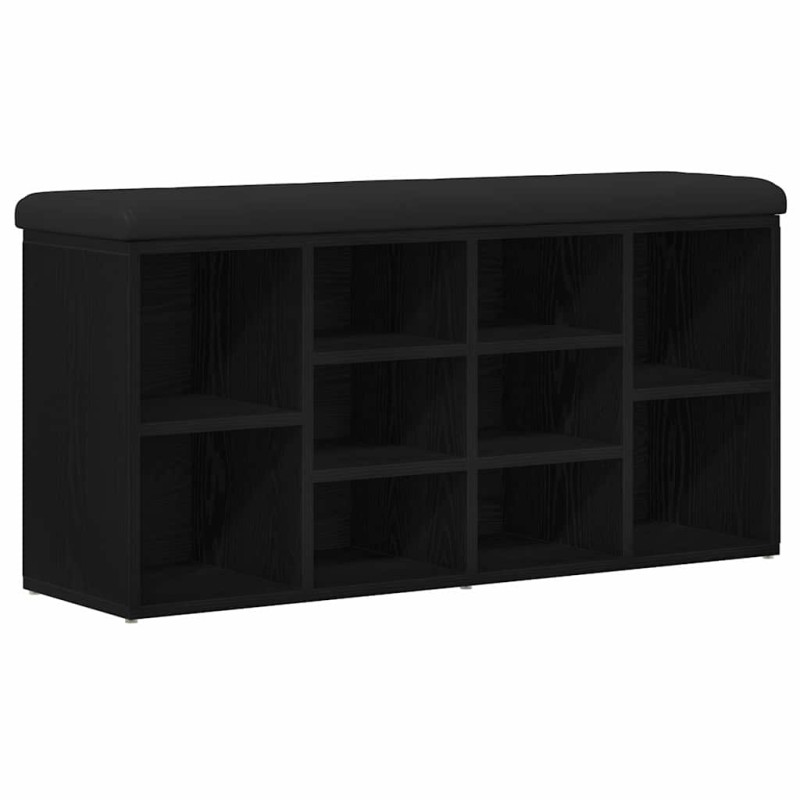 vidaXL Πάγκος για παπούτσια Μαύρη Οξυά 102 x 32 x 50 cm
