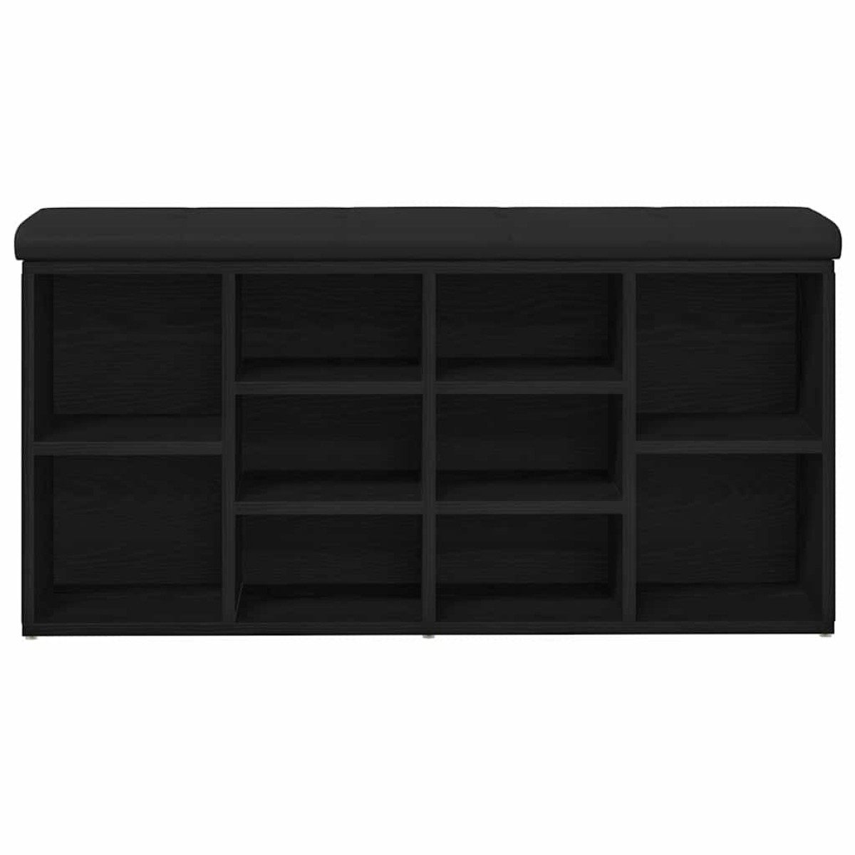 vidaXL Πάγκος για παπούτσια Μαύρη Οξυά 102 x 32 x 50 cm
