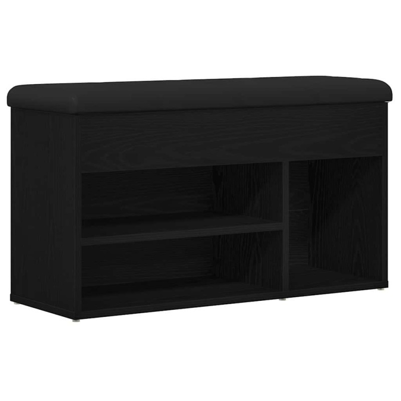 vidaXL Πάγκος για παπούτσια Μαύρο 80 x 30 x 45 cm Επεξεργασμένο Ξύλο