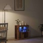 vidaXL Πλευρικό Τραπέζι LED Καφέ 60,5 x 37 x 67 εκ Επεξεργασμένο Ξύλο