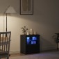 vidaXL Πλευρικό Τραπέζι LED Μαύρο 60,5 x 37 x 67 εκ Επεξεργασμένο Ξύλο