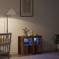 vidaXL Πλευρικό Τραπέζι LED 2 τμχ. 41 x 37 x 67 εκ Επεξεργασμένο Ξύλο