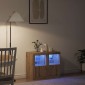 vidaXL Πλευρικό Τραπέζι LED 2 τμχ. 41 x 37 x 67 εκ Επεξεργασμένο Ξύλο