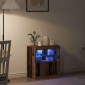 vidaXL Πλευρικό Τραπέζι LED Καφέ 60,5 x 37 x 67 εκ Επεξεργασμένο Ξύλο