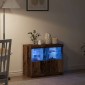 vidaXL Πλευρικό Τραπέζι LED Καφέ 81 x 37 x 66,5 εκ. Επεξεργασμένο Ξύλο
