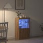 vidaXL Πλευρικό Τραπέζι LED Καφέ 60 x 37 x 100 εκ. Επεξεργασμένο Ξύλο