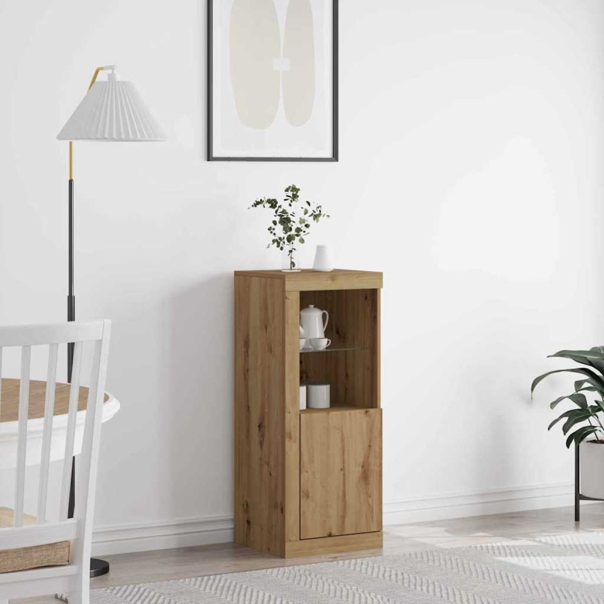 vidaXL Πλευρικό Τραπέζι LED Artisan Oak 41 x 37 x 100 εκ