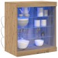 vidaXL Πλευρικό Τραπέζι LED Artisan Oak 60,5 x 37 x 67 εκ