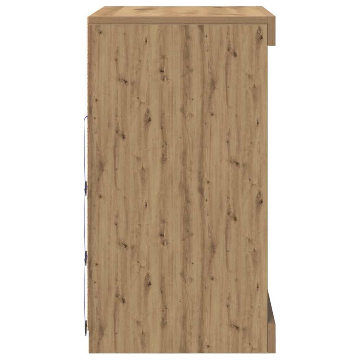 vidaXL Πλευρικό Τραπέζι LED Artisan Oak 60,5 x 37 x 67 εκ