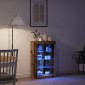 vidaXL Πλευρικό Τραπέζι LED Παλιό ξύλο 60,5 x 37 x 100 εκ