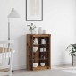 vidaXL Πλευρικό Τραπέζι LED Παλιό ξύλο 60,5 x 37 x 100 εκ
