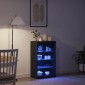 vidaXL Πλευρικό Τραπέζι LED Μαύρη Οξυά 60,5 x 37 x 100 εκ