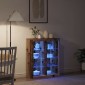 vidaXL Πλευρικό Τραπέζι LED Παλαιωμένο ξύλο 81 x 37 x 100 εκ.