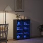 vidaXL Πλευρικό Τραπέζι LED Μαύρη Δρυς 81 x 37 x 100 εκ.