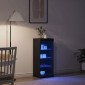 vidaXL Πλευρικό Τραπέζι LED Μαύρη Οξυά 41 x 37 x 100 εκ