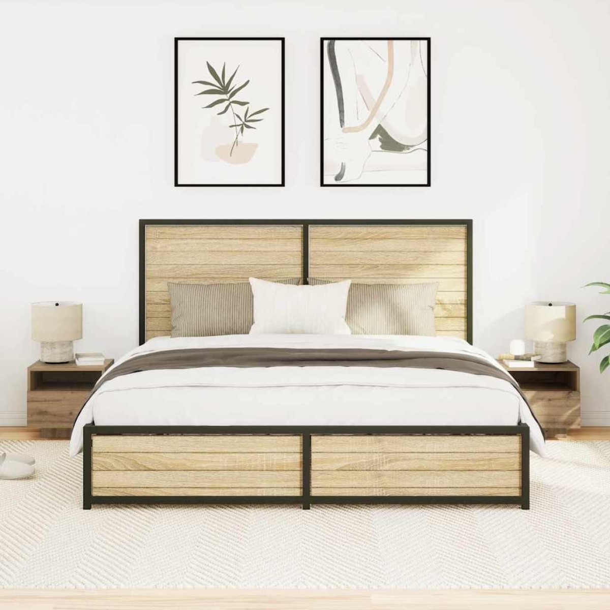 vidaXL Κομοδίνο 2 τμχ. Artisan Oak 40 x 39 x 37 εκ Επεξεργασμένο Ξύλο