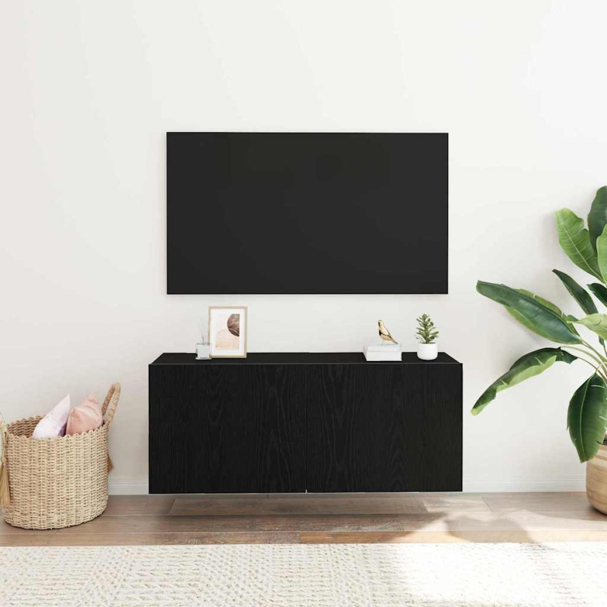 vidaXL Σετ επίπλου τηλεόρασης 100 x 30 x 41 εκ. Μαύρη Οξυά