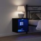 vidaXL Ράφι τοίχου με φως LED με ράφι Μαύρο 40 x 28,5 x 40 εκ