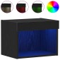 vidaXL Σετ επίπλου τηλεόρασης 2 τμχ. Μαύρη Οξυά Επεξεργασμένο Ξύλο