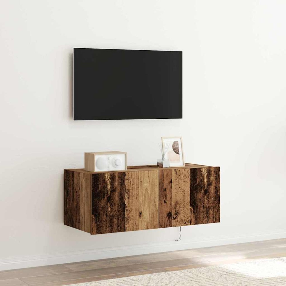 vidaXL Ντουλάπι Τηλεόρασης Τοίχου 80 x 35 x 31 cm Παλιό ξύλο