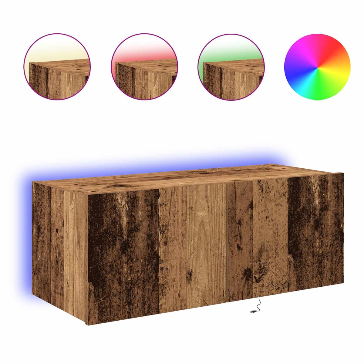 vidaXL Ντουλάπι Τηλεόρασης Τοίχου 80 x 35 x 31 cm Παλιό ξύλο