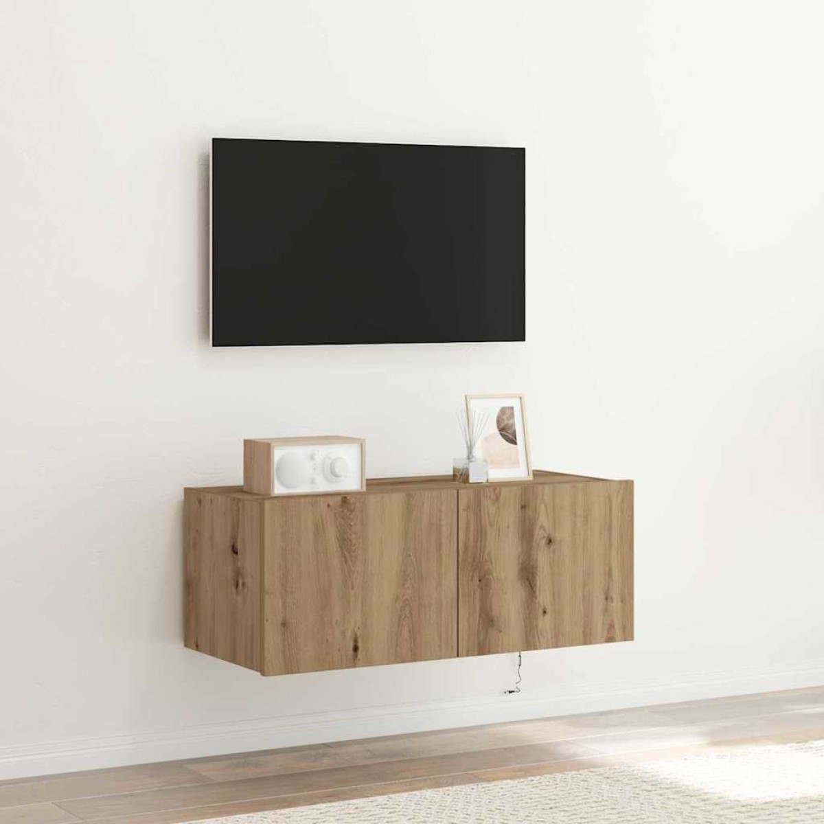 vidaXL Ντουλάπι Τηλεόρασης Τοίχου 80 x 35 x 31 cm Artisan Oak