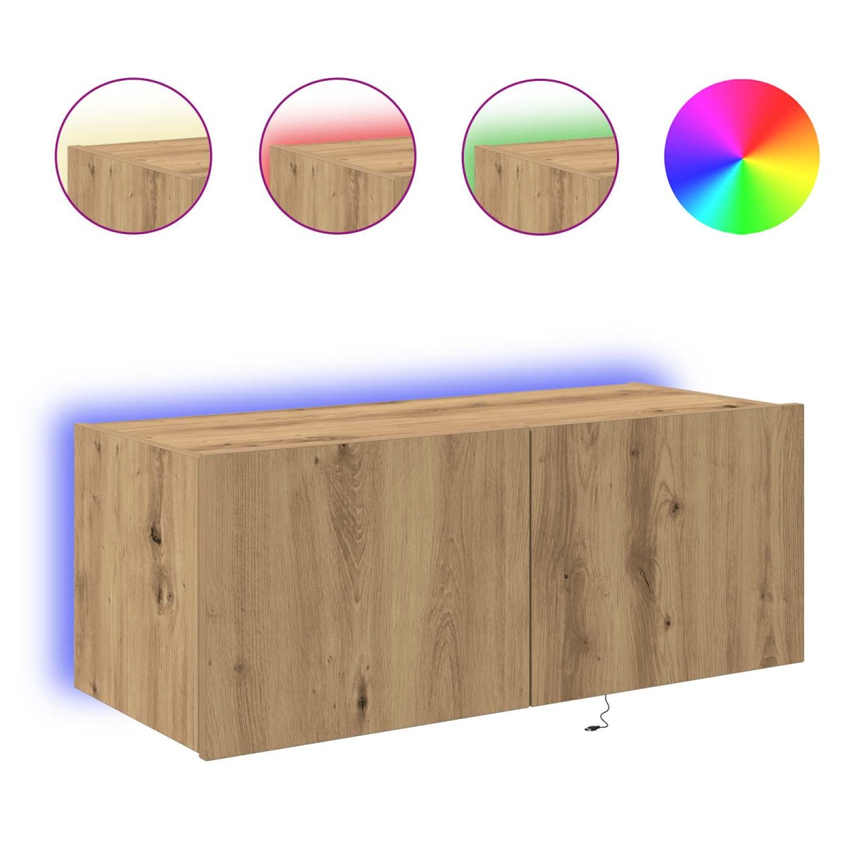 vidaXL Ντουλάπι Τηλεόρασης Τοίχου 80 x 35 x 31 cm Artisan Oak