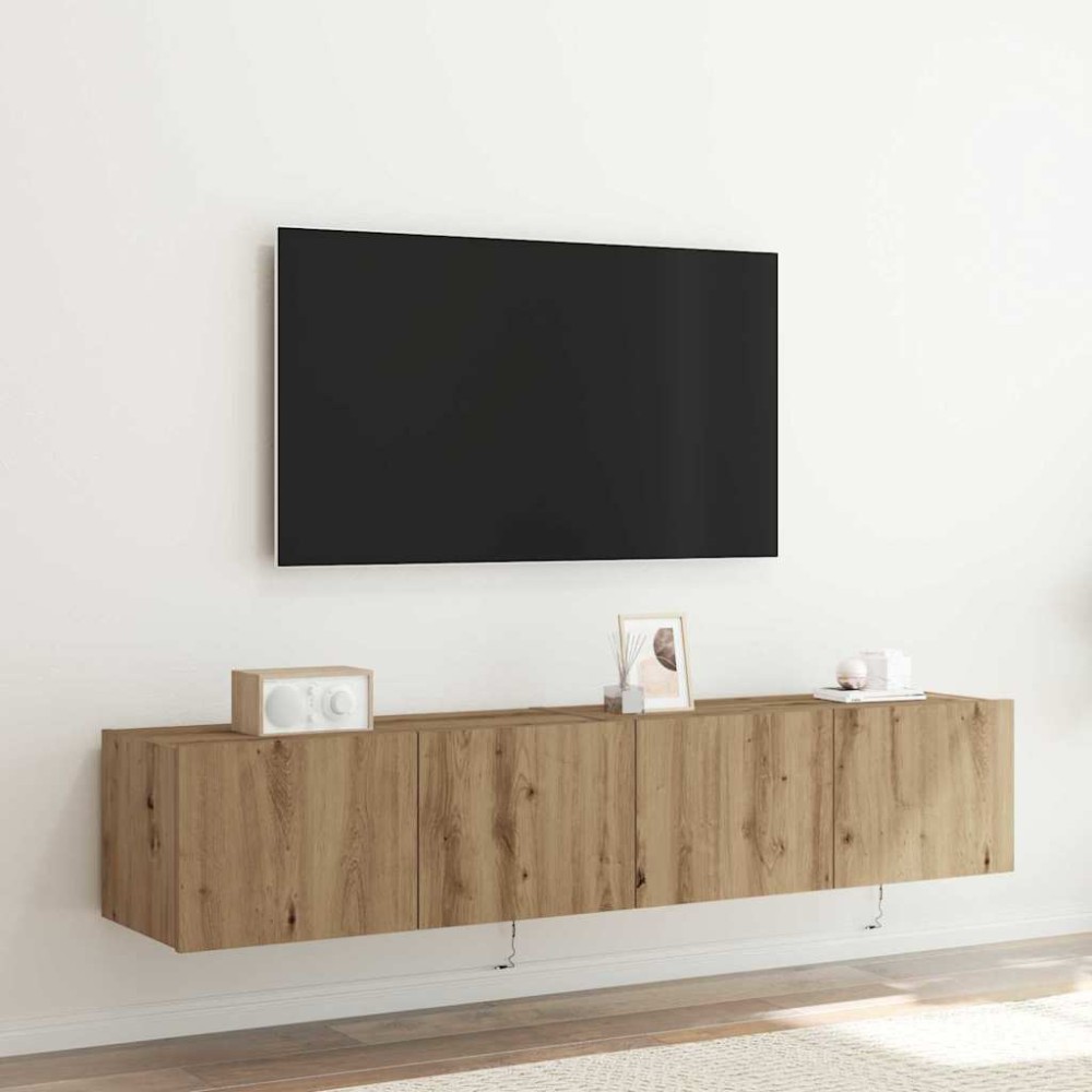 vidaXL Ντουλάπι Τηλεόρασης Τοίχου 2 τμχ. Artisan Oak