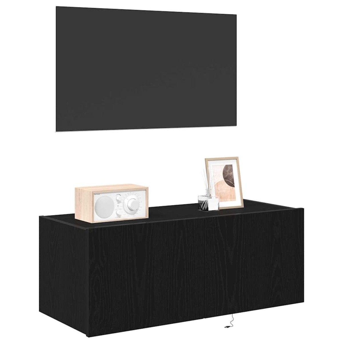 vidaXL Ντουλάπι Τηλεόρασης Τοίχου 80 x 35 x 31 cm Μαύρη Οξυά