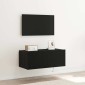 vidaXL Ντουλάπι Τηλεόρασης Τοίχου 80 x 35 x 31 cm Μαύρη Οξυά