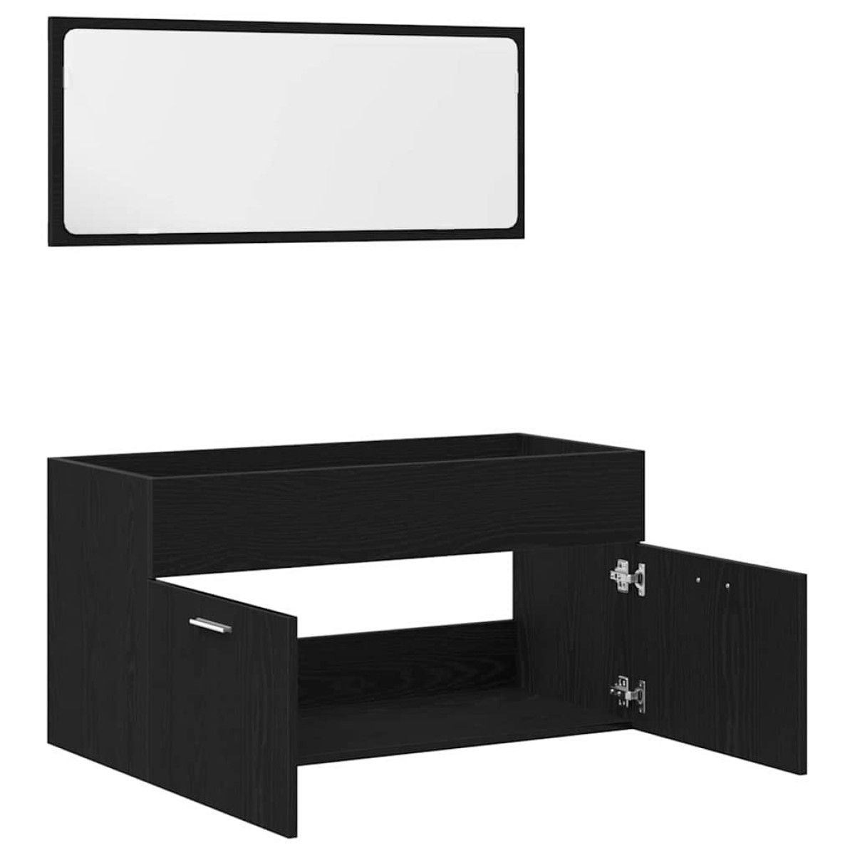 vidaXL Σετ Επίπλων Μπάνιου 2 τμχ. Μαύρη Οξυά 90 x 38,5 x 46 cm