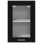 vidaXL Κρεμαστό Γυάλινο Ντουλάπι Μαύρο Δρυς 40x31x60 εκ. από Τεχνητό Ξύλο