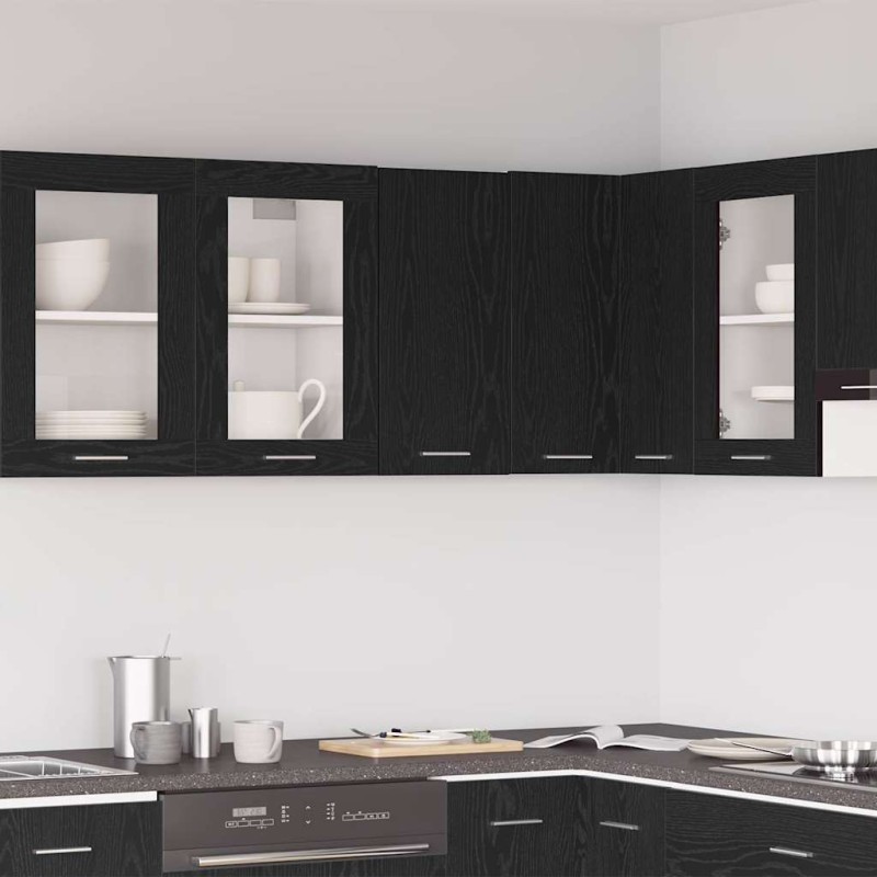 vidaXL Κρεμαστό Ντουλάπι Μαύρο Δρυς 30x31x60 εκ. από Τεχνητό Ξύλο