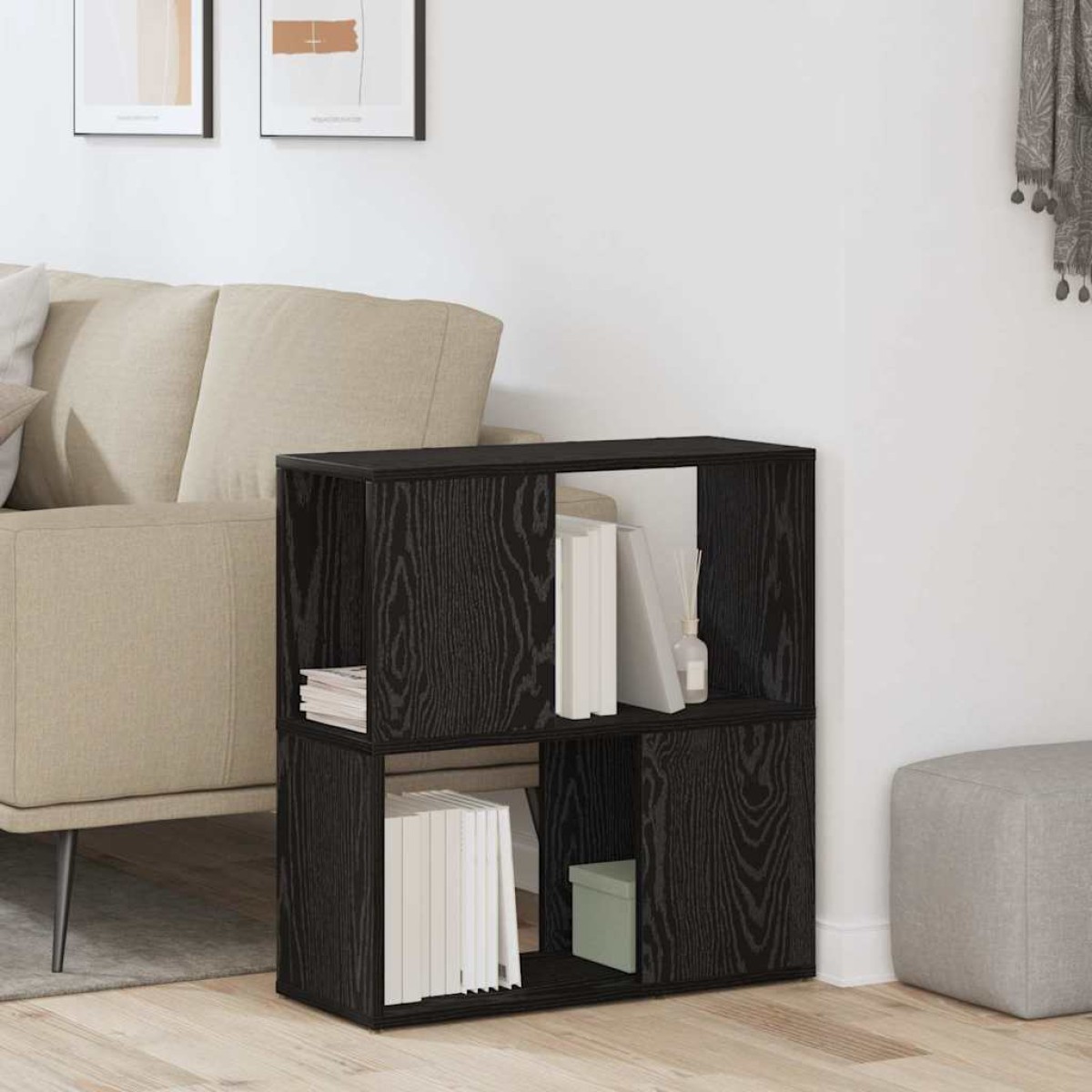 vidaXL Σετ επίπλου τηλεόρασης 60 x 24 x 63 cm Μαύρο Επεξεργασμένο Ξύλο