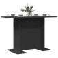 vidaXL Τραπεζαρία 110 x 60 x 75 cm Επεξεργασμένο Ξύλο Μαύρο Ορθογώνιος