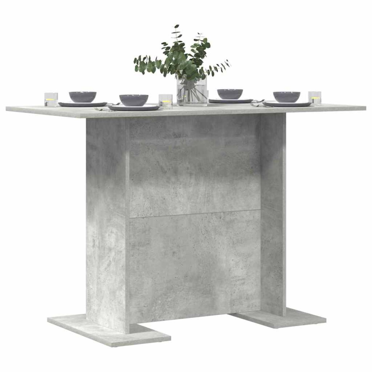 vidaXL Τραπεζαρία 110 x 60 x 75 cm Επεξεργασμένο Ξύλο Σκυρόδεμα Γκρι