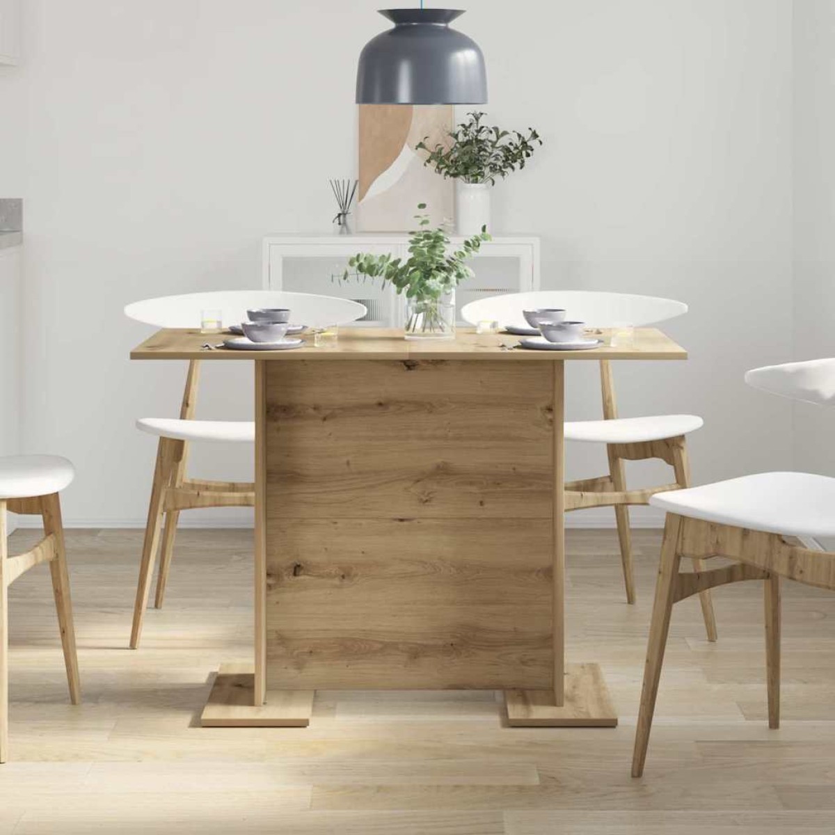 vidaXL Τραπεζαρία 110 x 60 x 75 cm Επεξεργασμένο Ξύλο Artisan Oak