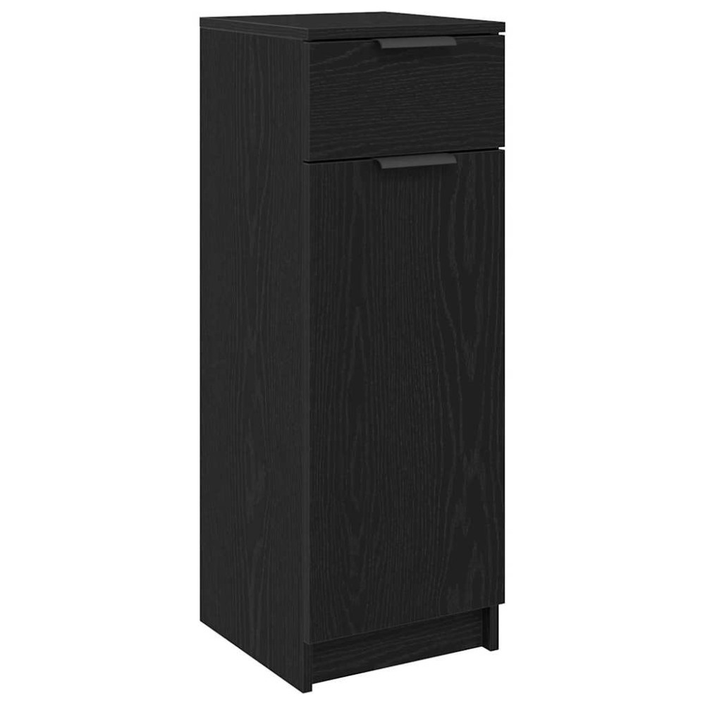 vidaXL Ντουλάπι Μπάνιου Μαύρη δρυς 32 x 34 x 90 εκ Επεξεργασμένο ξύλο