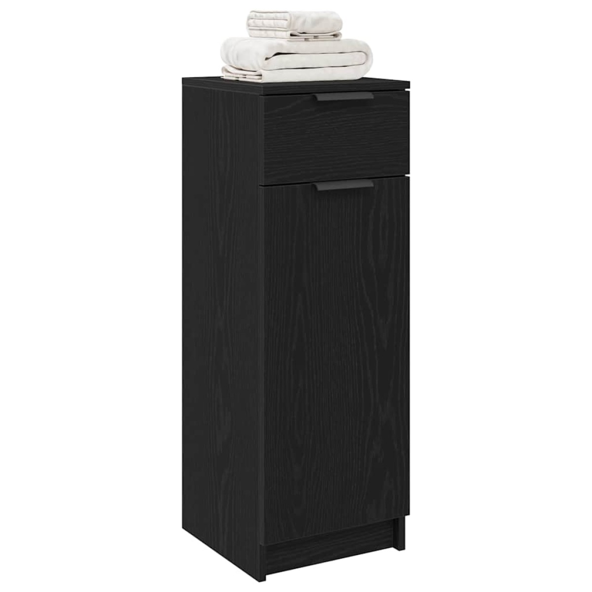 vidaXL Ντουλάπι Μπάνιου Μαύρη δρυς 32 x 34 x 90 εκ Επεξεργασμένο ξύλο