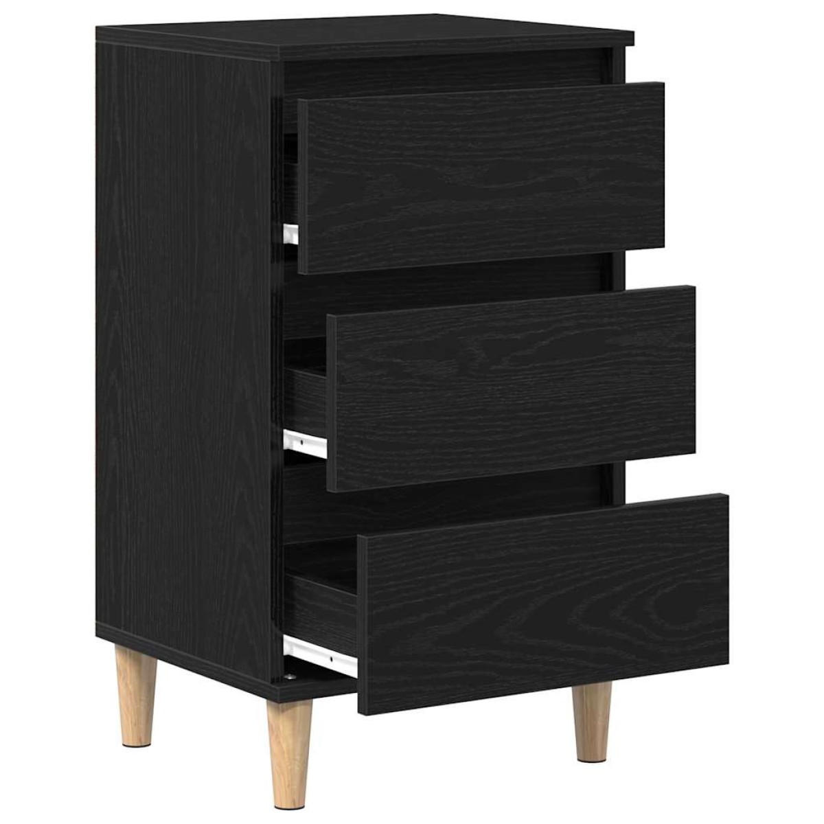 vidaXL Κομοδίνο Μαύρη Οξυά 40 x 35 x 70 εκ. Επεξεργασμένο Ξύλο