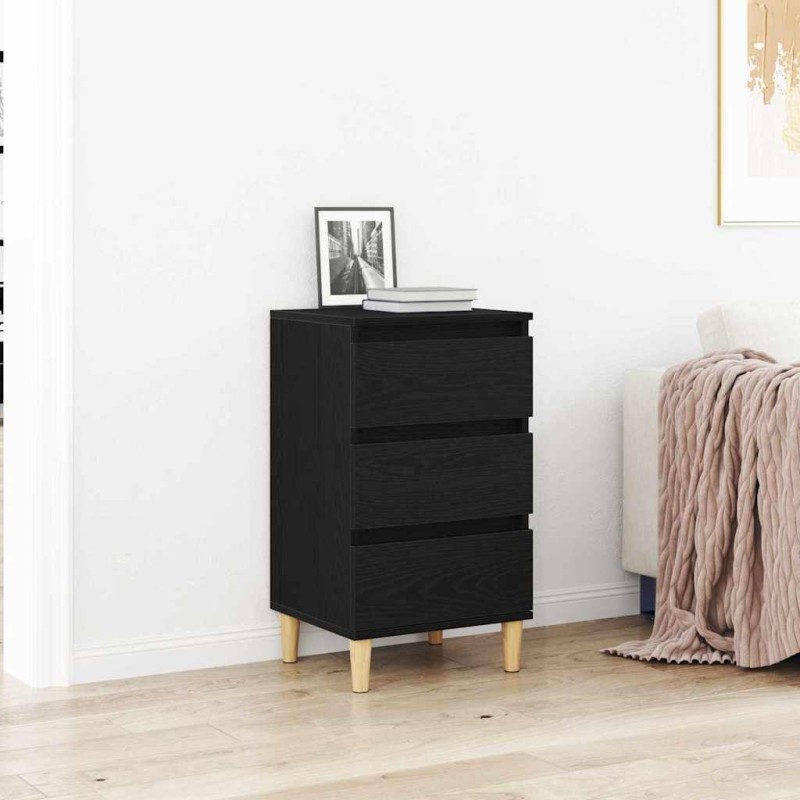 vidaXL Κομοδίνο Μαύρη Οξυά 40 x 35 x 70 εκ. Επεξεργασμένο Ξύλο