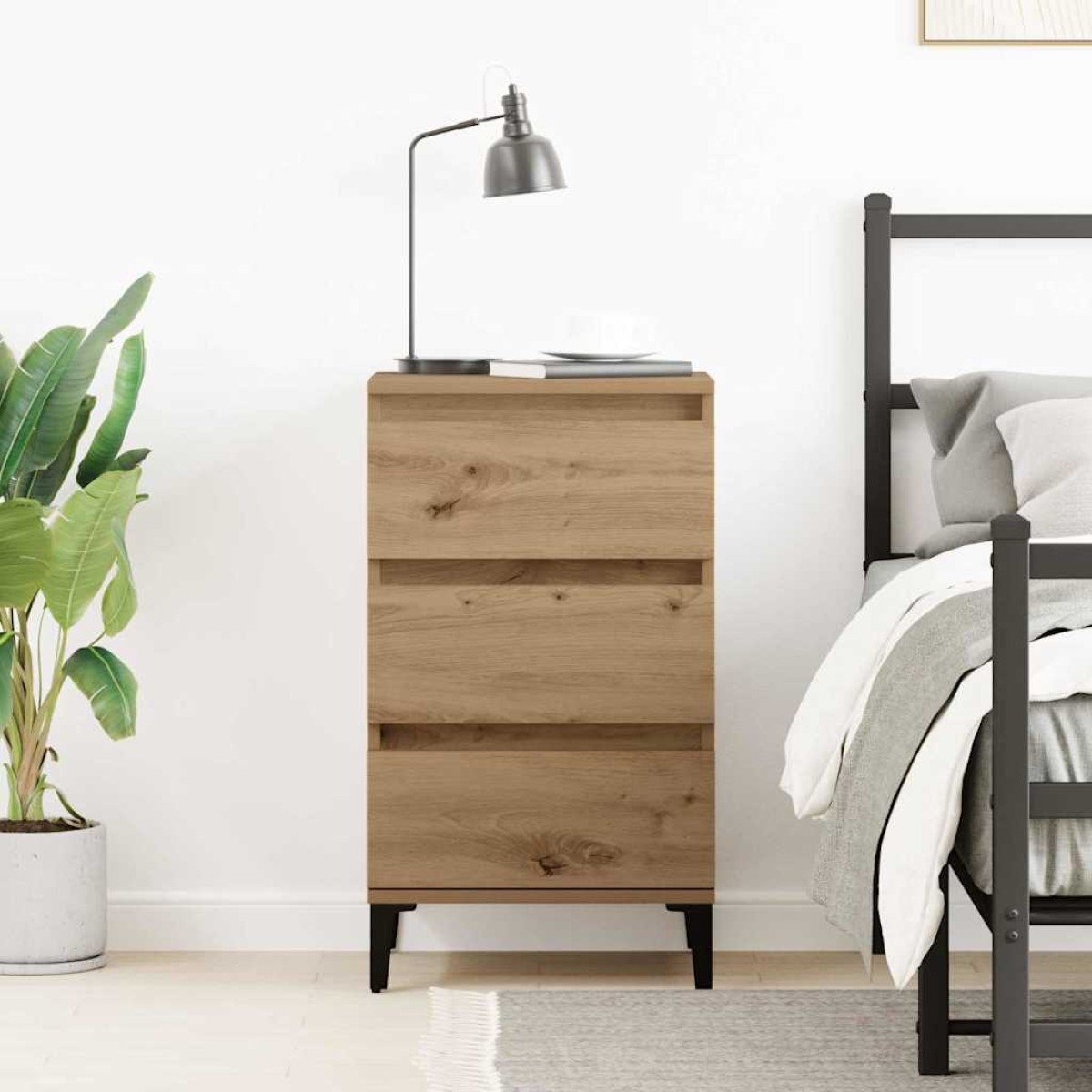 vidaXL Κομοδίνο Artisan Oak 45 x 35 x 44 εκ. Επεξεργασμένο Ξύλο