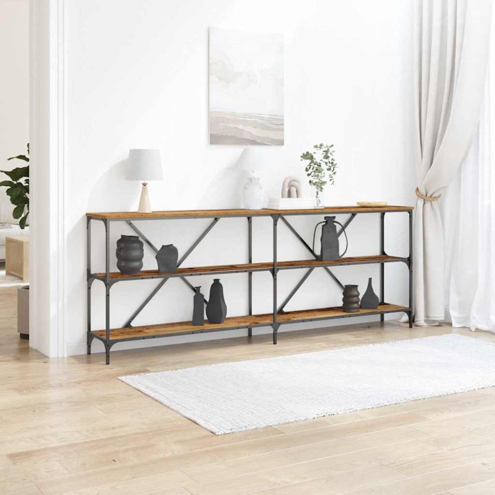 vidaXL Τραπέζι κονσόλας Παλιό ξύλο 200 x 30 x 75 εκ.