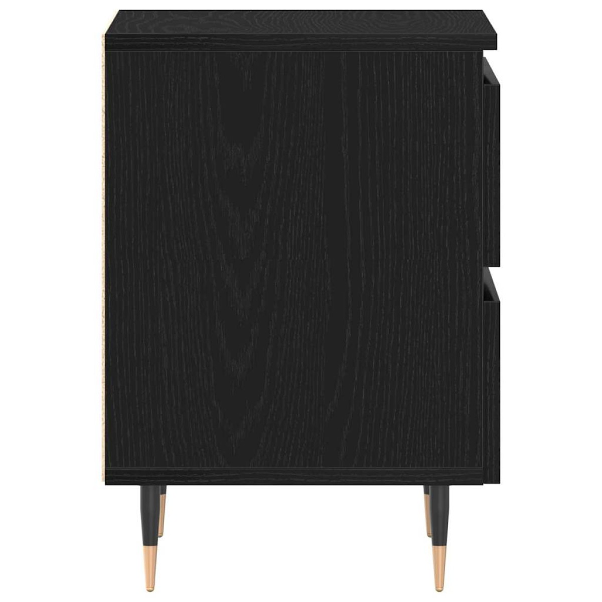 vidaXL Κομοδίνο 2 τμχ. Μαύρη Οξυά 40 x 35 x 50 εκ. Επεξεργασμένο Ξύλο