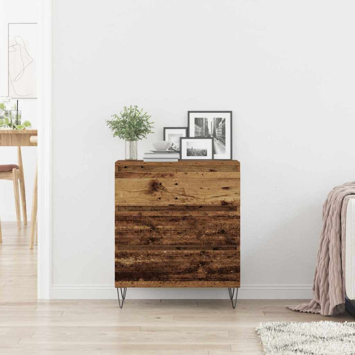 vidaXL Πλαϊνό γραφείο Παλιό ξύλο 60 x 35 x 70 cm Επεξεργασμένο Ξύλο