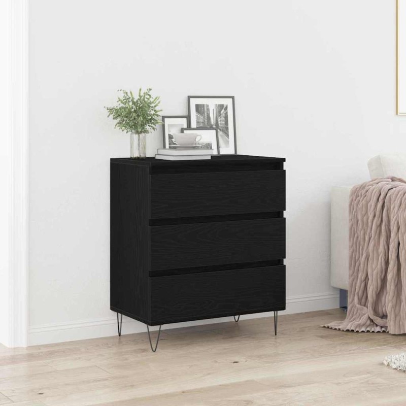 vidaXL Πλαϊνό γραφείο Μαύρη Οξυά 60 x 35 x 70 cm Επεξεργασμένο Ξύλο