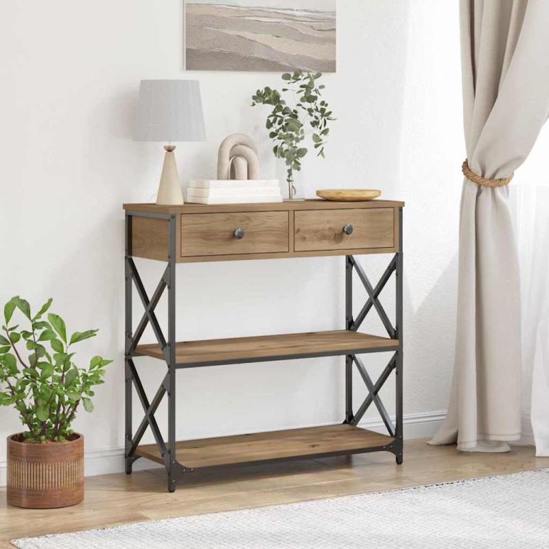 vidaXL Κονσόλα Τραπέζι artisan δρυς 75 x 28 x 75 εκ